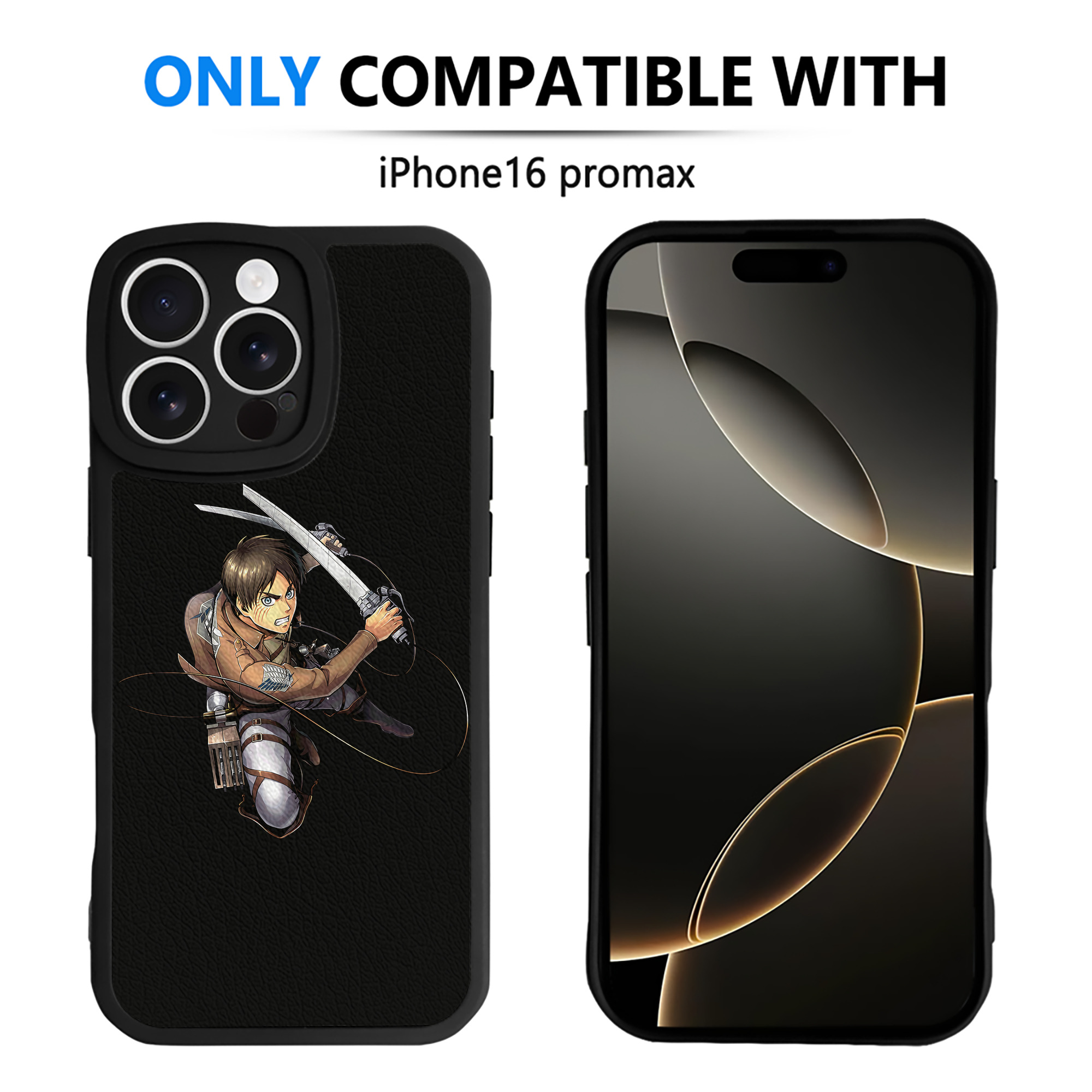 （画像用） 進撃の巨人 エレン･イェーガー Attack on Titan Eren Jäger 【iPhone 16シリーズ対応】シリコンスマホケース（レザー調） 材質：シリコン